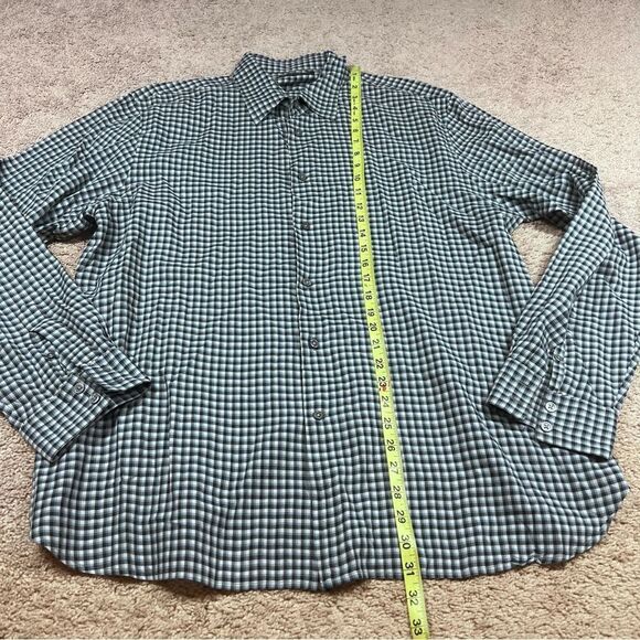John Varvatos Plaid Button Up Down Shirt Mens Size XL Business Casual - Picture 2 of 5
